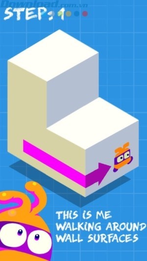 Điều khiển nhân vật đi xung quanh bề mặt của khối hộp