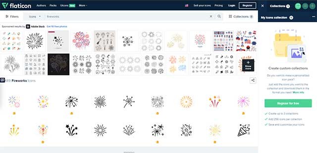flaticon.com có giao diện đơn giản và dễ sử dụng
