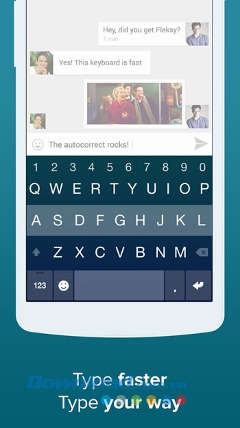 Nhập nội dung nhanh hơn với Fleksy + GIF Keyboard
