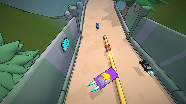 Flex Riders kết hợp đua xe với trượt ván mạo hiểm để loại bỏ từng đối thủ