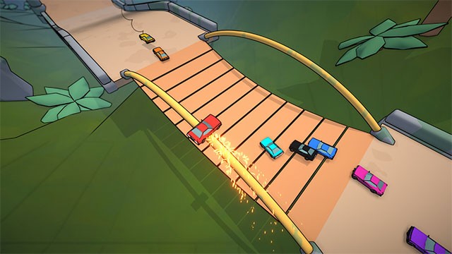 Loại bỏ từng đối thủ để ghi điểm và tích cực thu thập vật phẩm chiến đấu trên đường đua