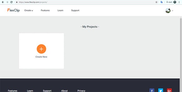 FlexClip sở hữu giao diện làm video trực quan, dễ hiểu