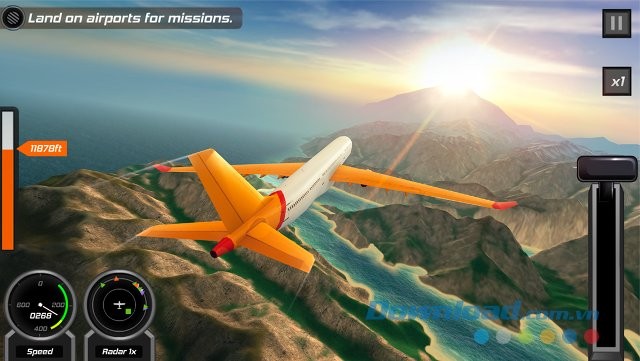 Giao diện màn chơi game Flight Pilot Simulator 3D Free