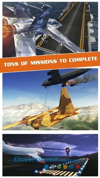 Trải nghiệm nhiều nhiệm vụ thú vị trong game Flight Pilot Simulator 3D Free