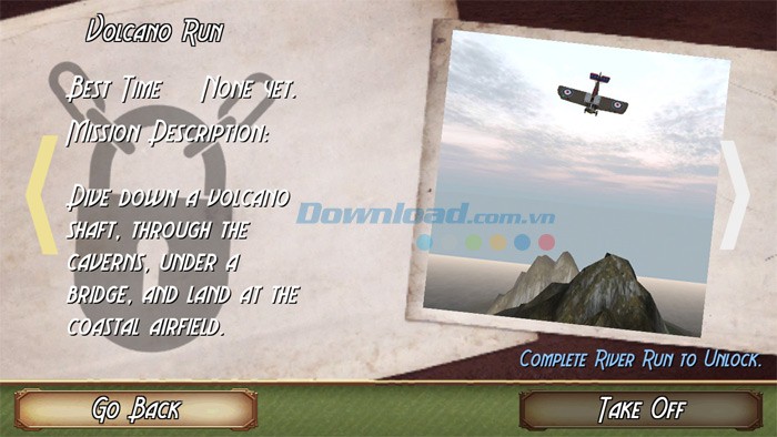 Nhiệm vụ Volcano run trong game Flight Theory