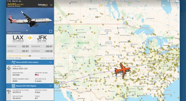 Cung cấp thông tin chi tiết cho từng chuyến bay trên Flight Radar 24