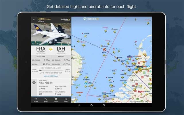 Cập nhật thông tin chi tiết về chuyến bay với Flightradar24 for Android