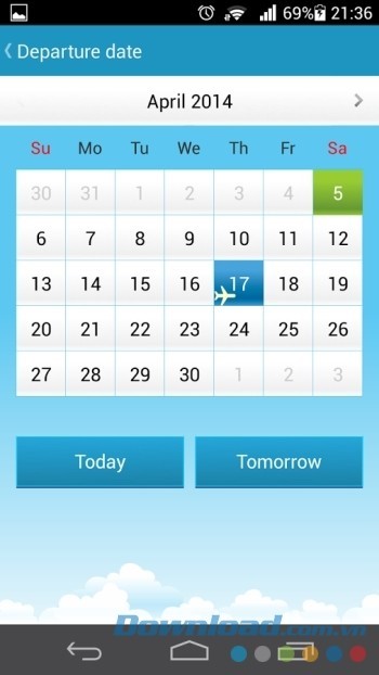 Chọn thời gian bay