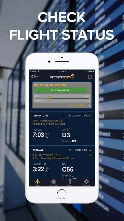 Kiểm tra trạng thái chuyến bay với FlightStats