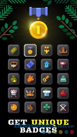 Flippy Knife cho Android có nhiều huy hiệu độc đáo