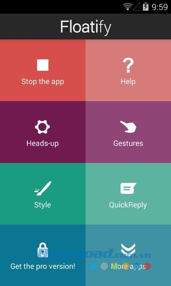Giao diện ứng dụng Floatify