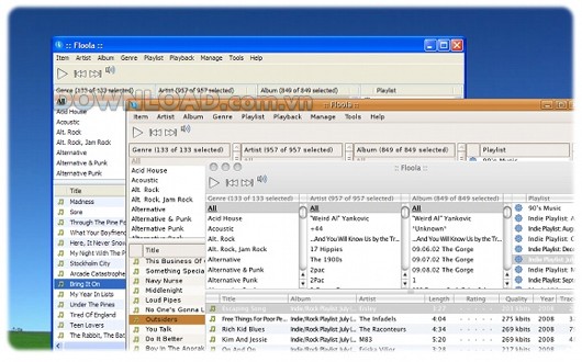 Floola hỗ trợ hầu hết tất cả các tính năng của máy nghe nhạc iPod