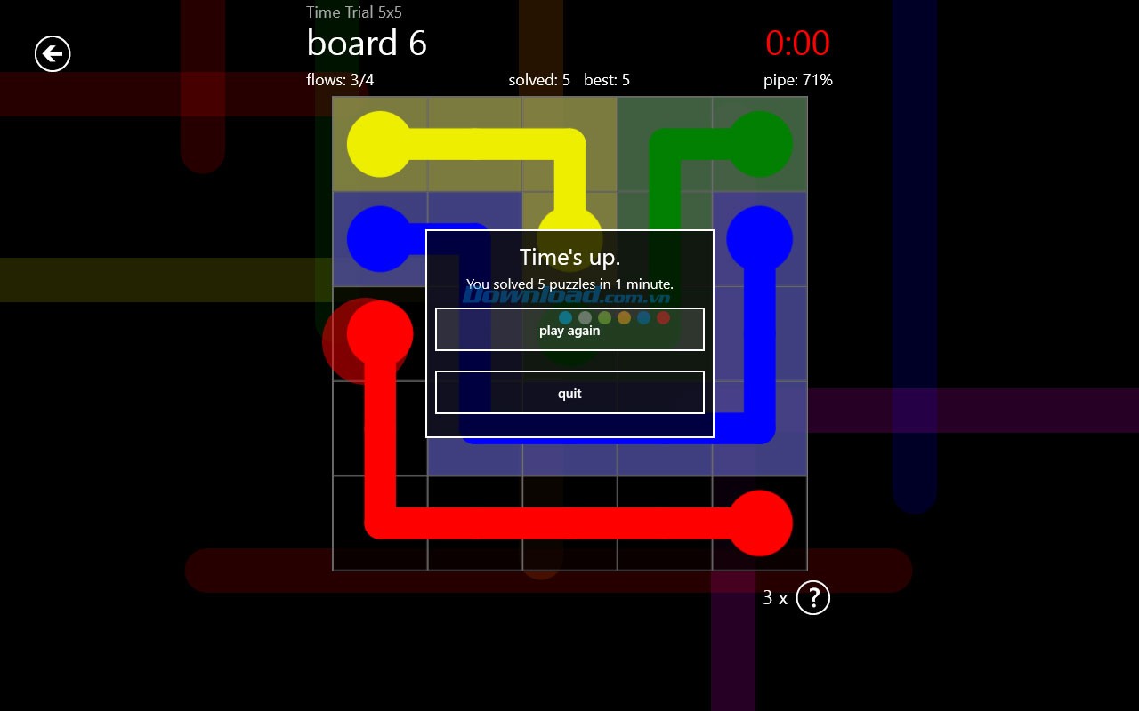 Chạy đua cùng thời gian trong Time Trial với Flow Free