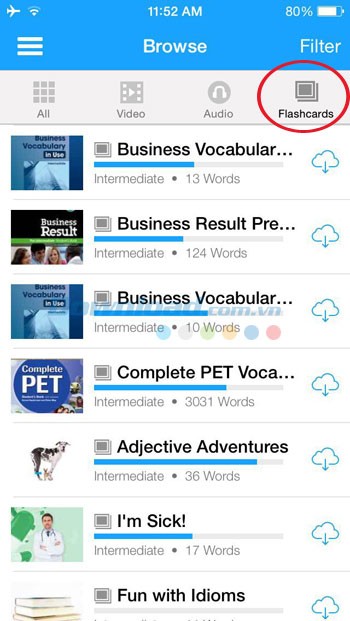 Học ngoại ngữ qua flashcard