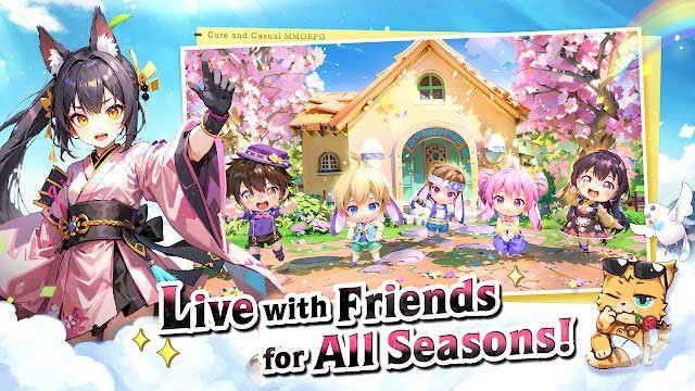 Sống cùng với bạn bè qua tất cả các mùa trong game Fluffy Planet Saga