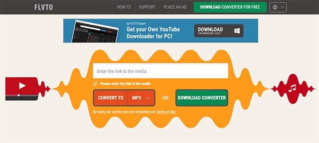 FLVTO YouTube Converter có giao diện đơn giản và dễ sử dụng