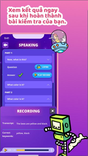 Xem kết quả ngay sau khi hoàn thành