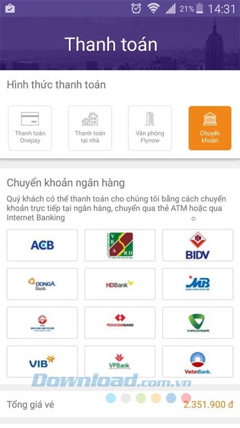 Thanh toán vé máy bay