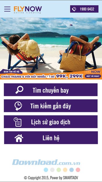 Giao diện chính Flynow