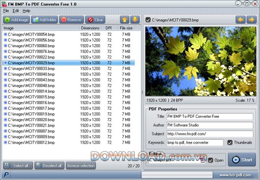 FM BMP to PDF Converter Free