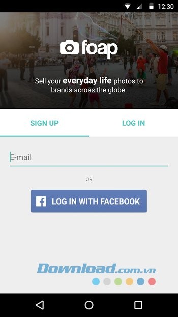 Đăng nhập Foap đơn giản