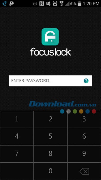 Giao diện khóa ứng dụng trong Focus Lock