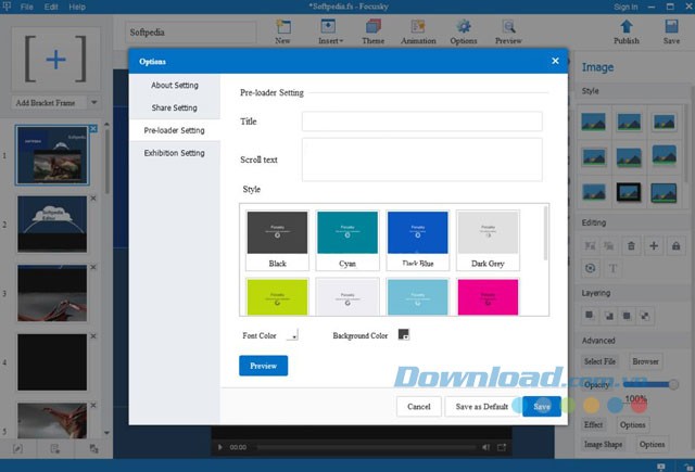 Một số lựa chọn của phần mềm