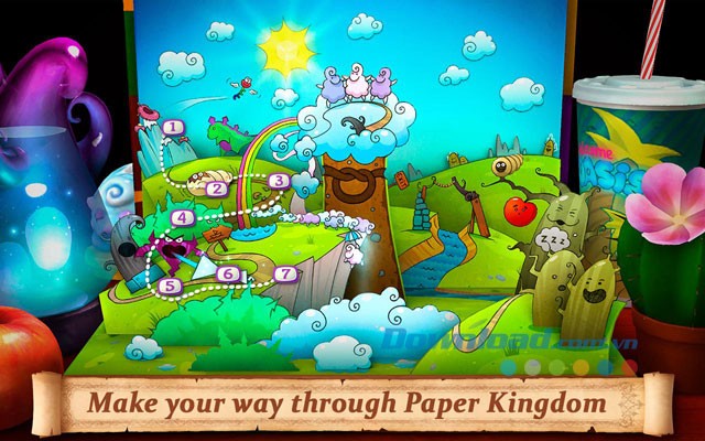 Khám phá vương quốc giấy trong game