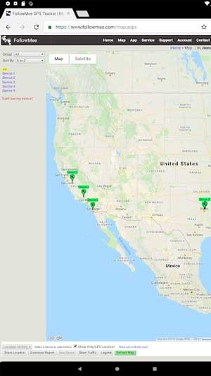 Theo dõi vị trí của thiết bị trên trang web FollowMee.com