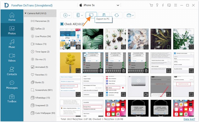 FonePaw DoTrans xuất ảnh sang máy tính
