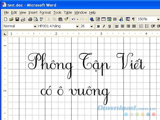 Font chữ tập viết Tiểu học
