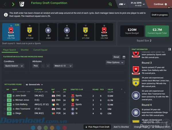 Chế độ Fantasy Draft