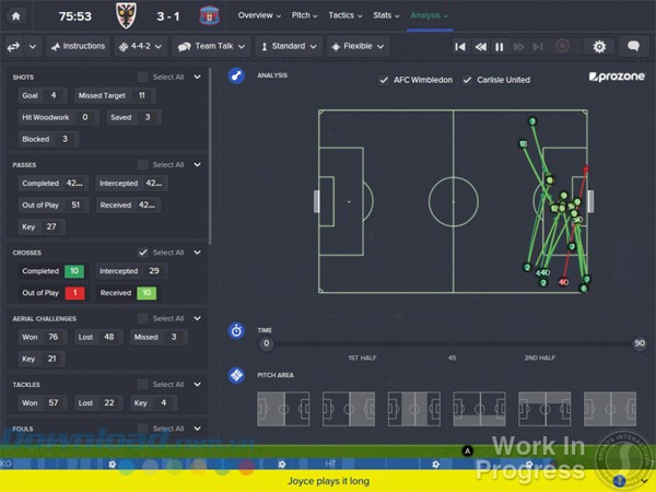 Phân tích trận đấu trong Football Manager 2016