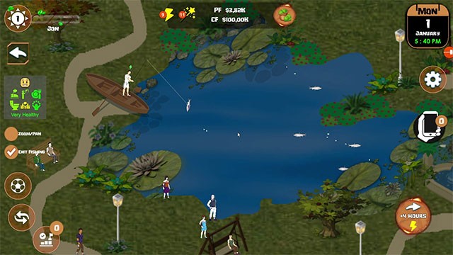 Câu cá để kiếm thêm thu nhập hoặc cải thiện bữa ăn trong Football Manager Lifestyle 2024