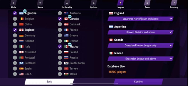 Football Manager 2021 Mobile bao gồm 24 quốc gia có nền bóng đá hàng đầu