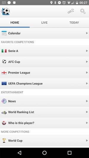 App cung cấp lịch thi đấu của vô số các giải đấu trong nước và quốc tế
