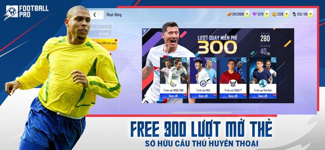 Miễn phí 300 lượt mở thẻ, cơ hội sở hữu cầu thủ huyền thoại