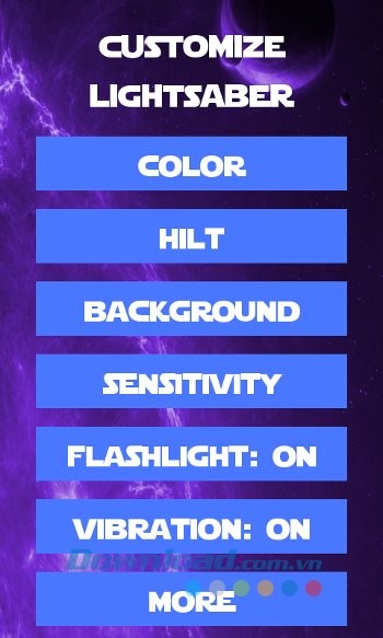 Các tính năng của Force Saber of Light