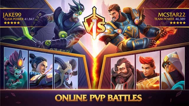 Đối đầu với team anh hùng khác trong các cuộc chiến PvP trực tuyến