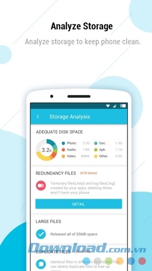 Forlazier File Manager cho Android phân tích bộ nhớ