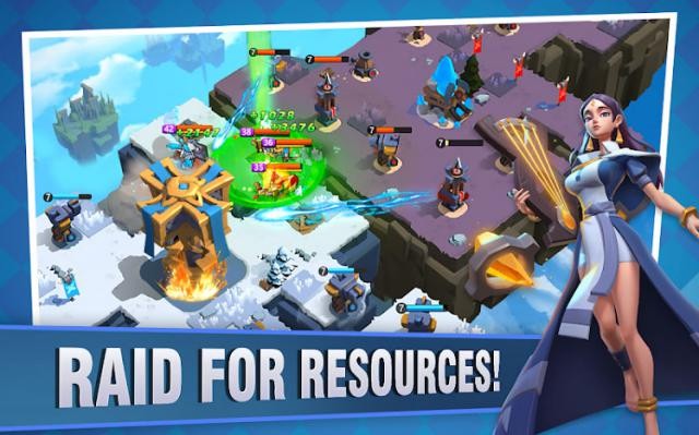 Đột kích để chiếm các nguồn tài nguyên trong game Fortress Isles: Sky War