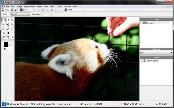 Giao diện Fotografix