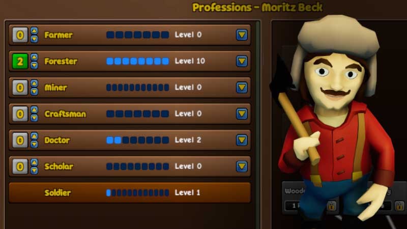 Nghề nghiệp trong Founders' Fortune