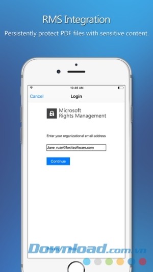 Foxit PDF Business cho iOS tích hợp RMS