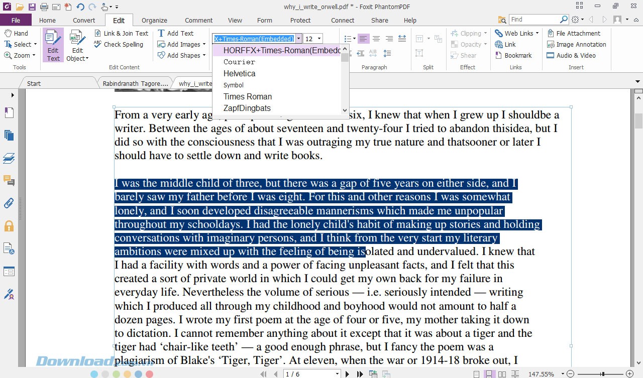 Nhiều lựa chọn sửa văn bản