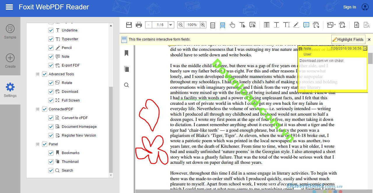 Xem trong giao diện ban đầu
