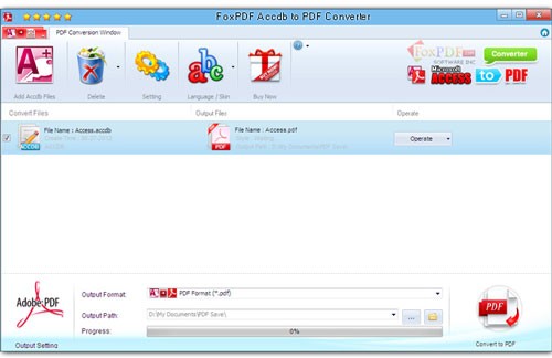 FoxPDF Accdb to PDF Converter