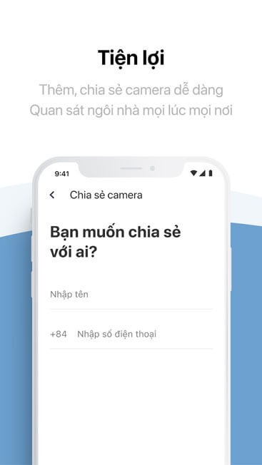Thêm, chia sẻ camera dễ dàng