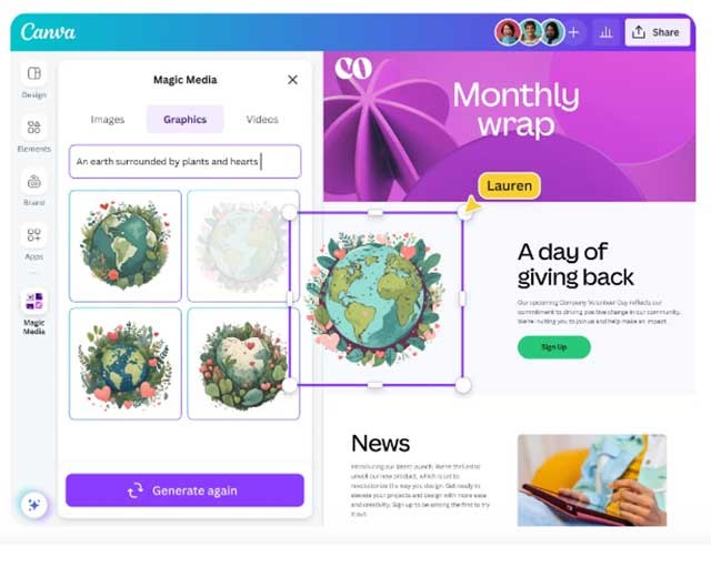 Chèn hình ảnh do AI tạo ra vào các khoảng trống trong bài viết