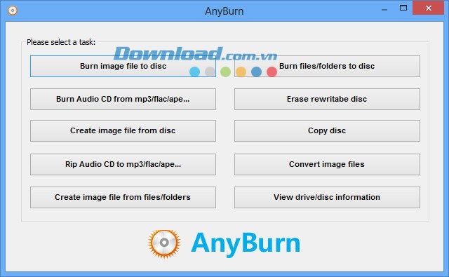AnyBurn trên Windows